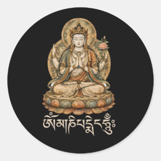 Om Mani Padme Hum Mantra Compassion Chenrezig ラウンドシール