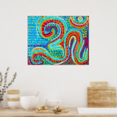 OM MANTRA: Om 108回と他のマントラ ポスター (キッチン)