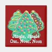 Om、Nom、Nomクリスマスクッキー磁石 マグネット (正面)