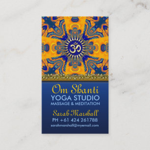 Om Shantiのヨガのオレンジ青い名刺 名刺