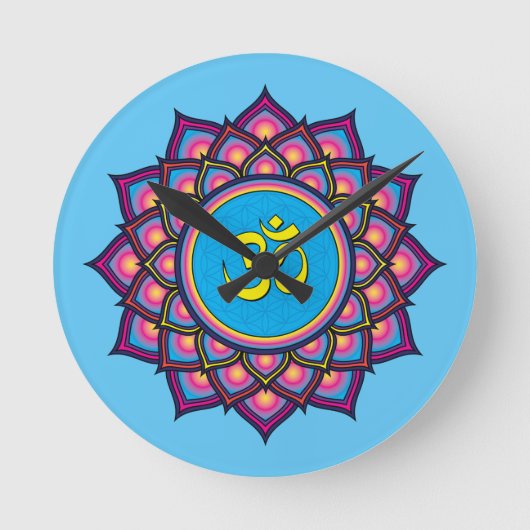 Om Shanti Om ラウンド壁時計 (正面)