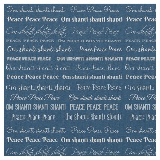 Om Shanti、Peace Cotton ファブリック (クローズアップ)