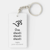 Om Shanti Shanti Shanti - sanskrit quote キーホルダー (裏面)