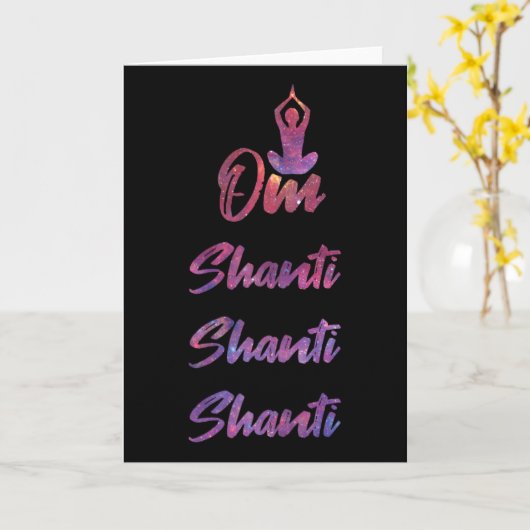 Om Shanti - Yoga  カード (黄色い花)