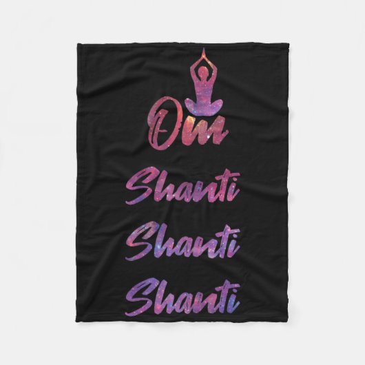 Om Shanti - Yoga フリースブランケット (正面)