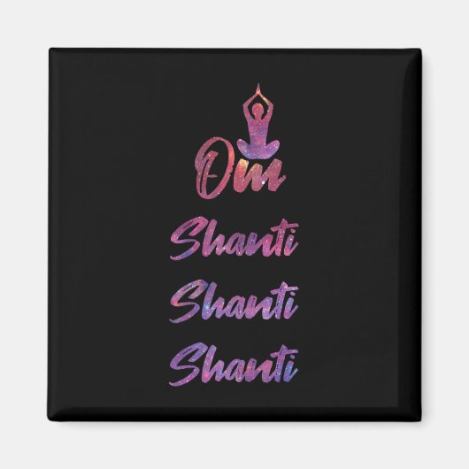 Om Shanti - Yoga マグネット (正面)