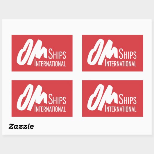 OM Shipsロゴ 長方形シール (シート)