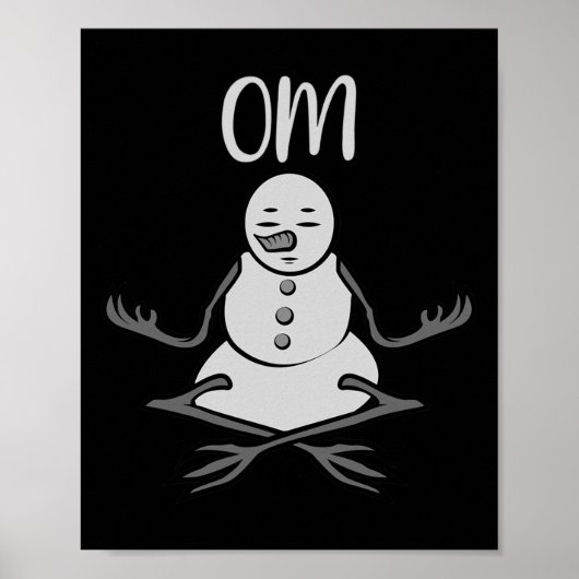 Om Snowman In Lotus Yoga Pose Christmas Gift ポスター (正面)