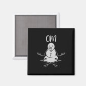 Om Snowman In Lotus Yoga Pose Christmas Gift マグネット (正面/裏面)