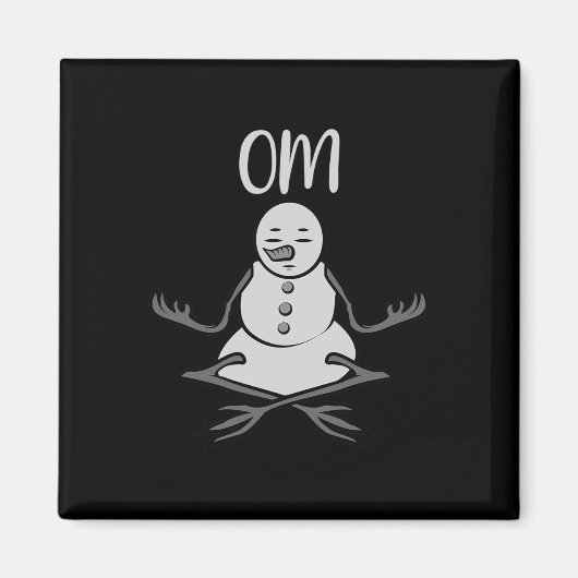 Om Snowman In Lotus Yoga Pose Christmas Gift マグネット (正面)