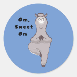 Om, Sweet Om – ラマおもしろいヨガプン ラウンドシール