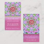 OM Yoga Energy Healing Pink Sparkle名刺 名刺 (正面/裏面)