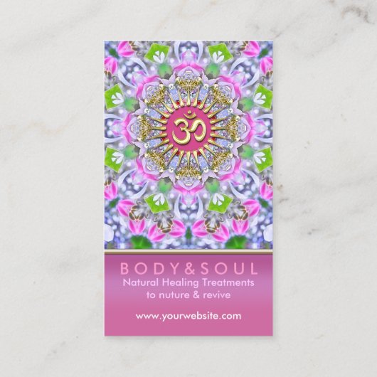 OM Yoga Energy Healing Pink Sparkle名刺 名刺 (裏面)