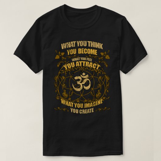 Om Zen Yogaあなたが考えスピリチュアルになる Tシャツ (デザイン正面)