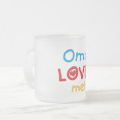 Omaが大好きTシャツとギフト フロストグラスマグカップ (正面左)