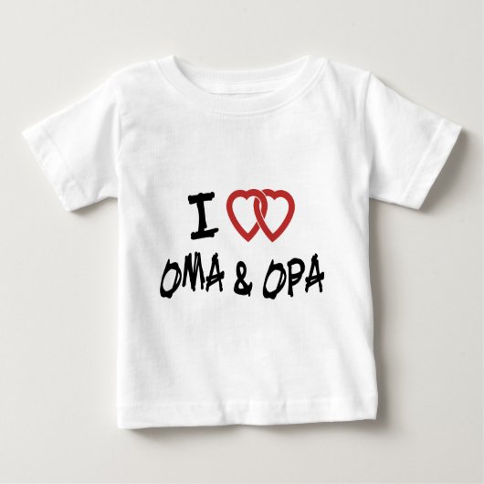 OmaとOpaのTシャツが大好き ベビーTシャツ (正面)