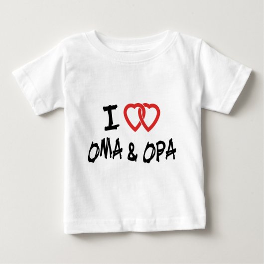 OmaとOpaのTシャツが大好き ベビーTシャツ (正面)