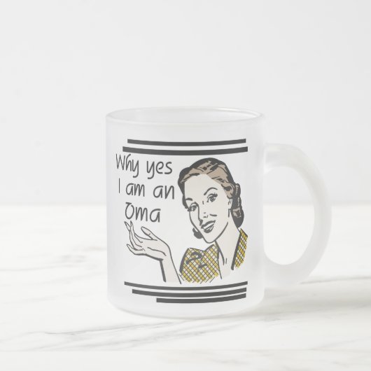 OmaのレトロのTシャツおよびギフト フロストグラスマグカップ (右)