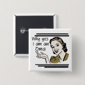 OmaのレトロのTシャツおよびギフト 缶バッジ (正面&裏面)