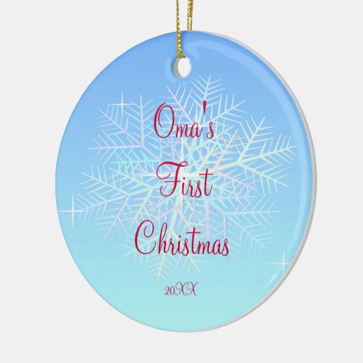 Omaの初めてのクリスマスの雪片のオーナメント セラミックオーナメント (左)