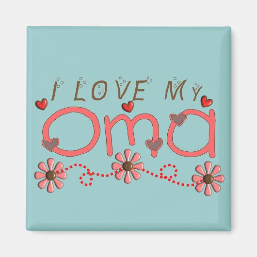 OMAの贈り物が大好き マグネット (正面)