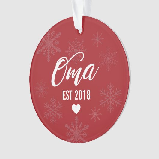 Omaへの母の妊娠の発表オーナメント オーナメント (正面)