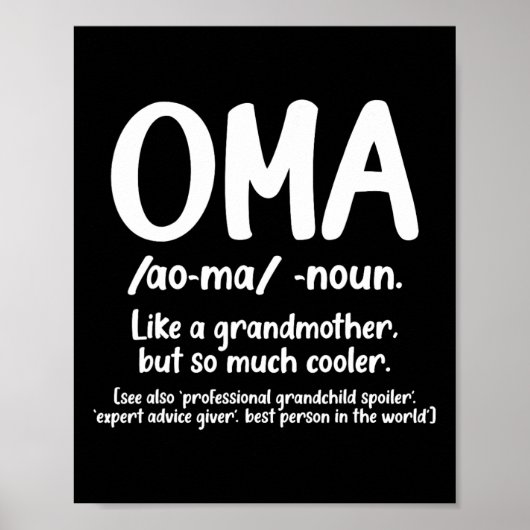 Oma祖母マザーズ日Tee Oma定義Des ポスター (正面)