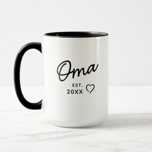 Oma Est Year 初孫の妊娠を発表 マグカップ (左)