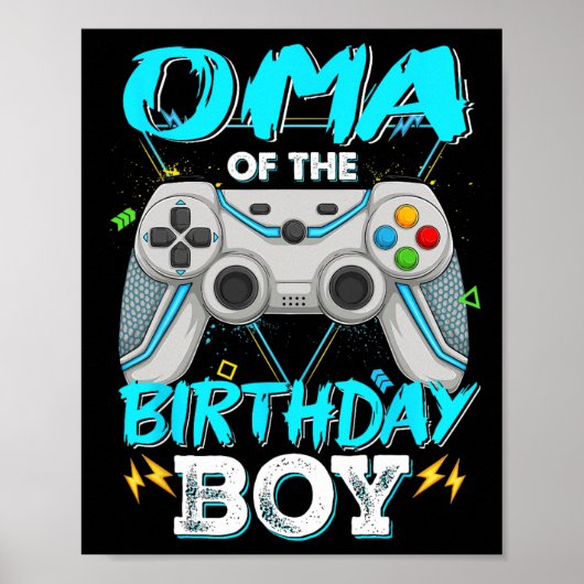 Oma Of The Birthday Boy Matching Video Game Birthd ポスター (正面)