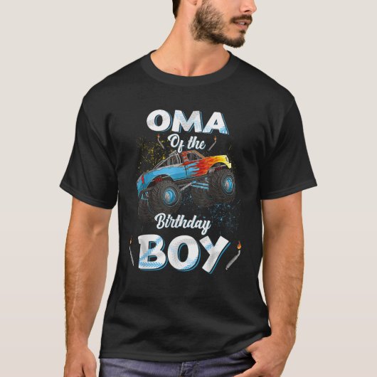 Oma Of The Birthday Boy Monster Truck Bday Women M Tシャツ (正面)