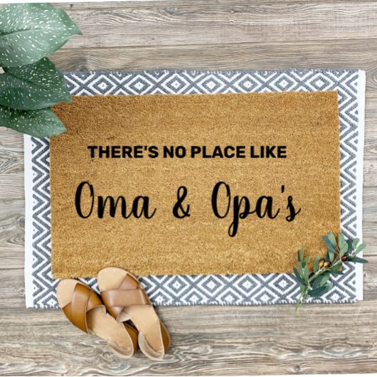 Oma Opaパーソナライズされた祖父母へようこそ ドアマット