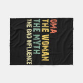 Oma The Woman The Myth The D Influence Funny Vinta フリースブランケット (正面(横))