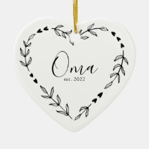 Oma Year Est. クリスマス 陶器 オーナメント