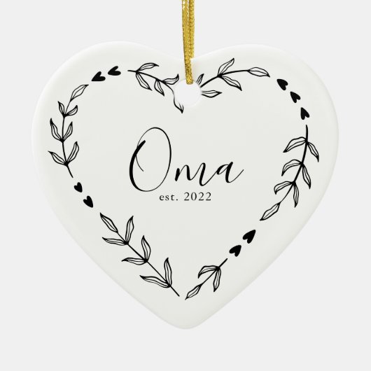 Oma Year Est. クリスマス 陶器 オーナメント (正面)