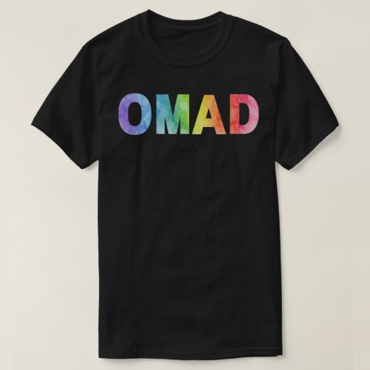 OMAD電源断続断食プリント2 Tシャツ (デザイン正面)