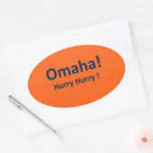 OMAHAオーバルシールDENVER BRONCOSファン急いで 楕円形シール (封筒)