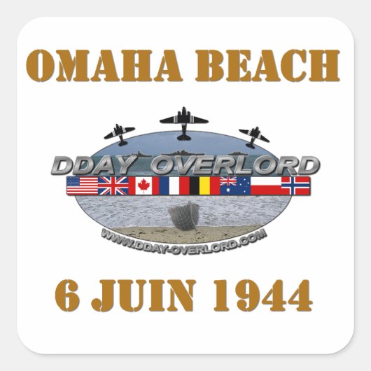 Omaha Beach 1944 スクエアシール (正面)