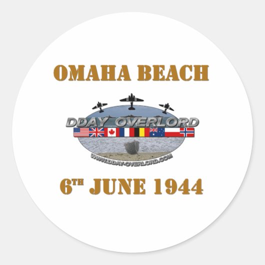Omaha Beach 6th June 1944 ラウンドシール (正面)