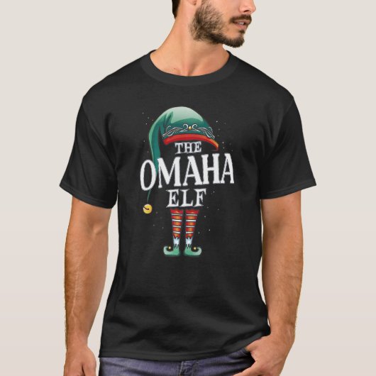 Omaha Elf Christmas Group Xmas Pajama Party Tシャツ (正面)