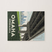 Omaha Nebraska skyline underneath a large overpass ジグソーパズル (横)