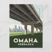 Omaha Nebraska skyline underneath a large overpass ポストカード (正面)