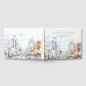 Omaha Nebraska Watercolor Landscape Wedding ゲストブック (全面)