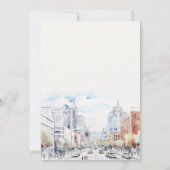 Omaha Nebraska Watercolor Landscape Wedding セーブザデート (裏面)