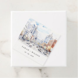 Omaha Nebraska Watercolor Landscape Wedding フェイバータグ