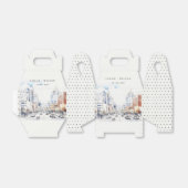 Omaha Nebraska Watercolor Landscape Wedding フェイバーボックス (折り畳みなし)