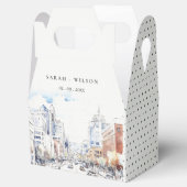 Omaha Nebraska Watercolor Landscape Wedding フェイバーボックス (オープン)