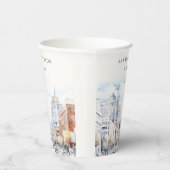 Omaha Nebraska Watercolor Landscape Wedding 紙コップ (右)