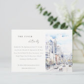 Omaha Nebraska Watercolor Landscape Wedding Detail エンクロージャーカード (スタンド正面)