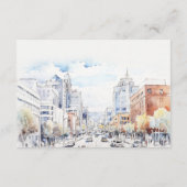 Omaha Nebraska Watercolor Landscape Wedding Detail エンクロージャーカード (裏面)