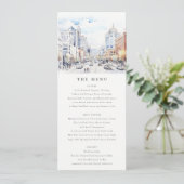 Omaha Nebraska Watercolor Landscape Wedding  Menu 招待状 (スタンド正面)